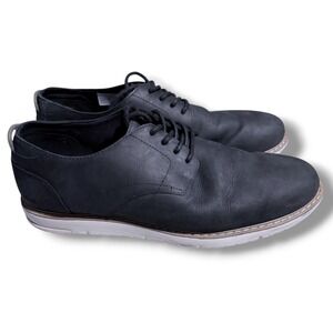 TOMS Navi US 13 Men's Black Leather Oxfords Casual Shoes Lace Up Comfort